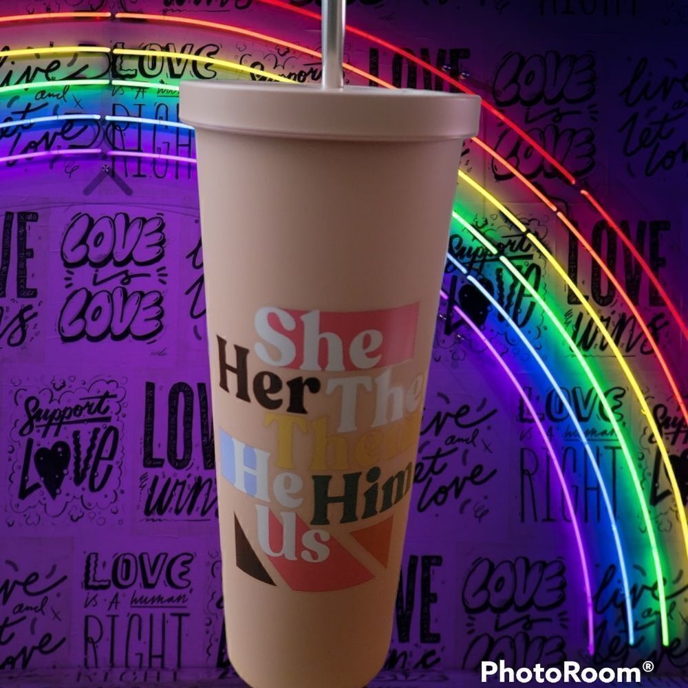 Pride Pronouns 28 oz Double Wall Tumbler